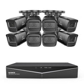 1080p 16 Channel 8 Camera Outdoor Wired Security System, Smart Motion Detection, 100 ft Infrared Night Vision, IP67 Weatherproof